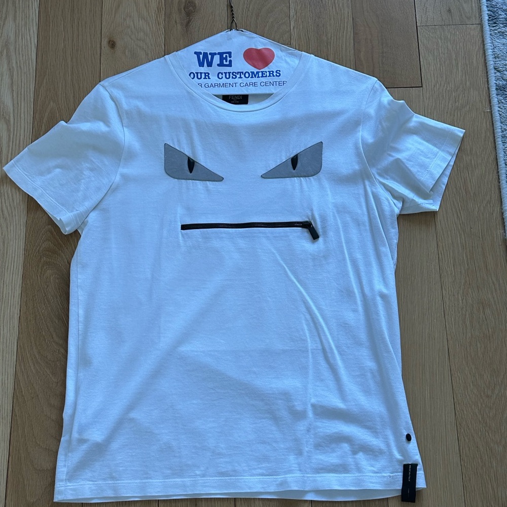 White Graphic T-Shirt with Face Design